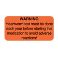 Nevs Warning:Heartworm Test Must Be Done Each Year7/8"x1-5/8"Flr Red &Black VW-0106